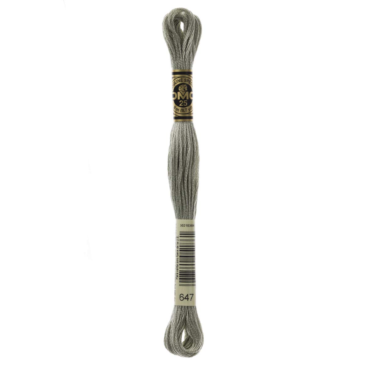 DMC Embroidery Floss Mouline Stranded Cotton Thread for Hand Embroidery and Sewing - Colour No: 647-12 x 8m Skeins