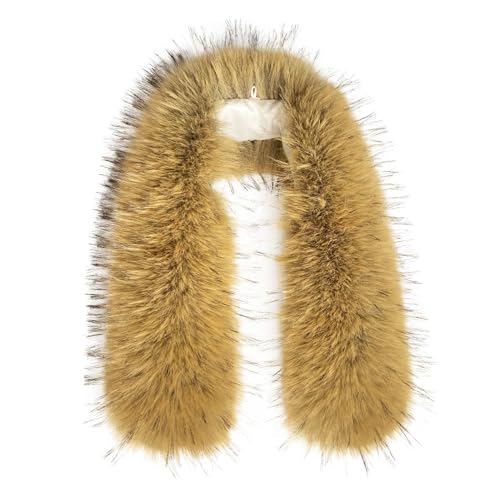 xiatty Col en fausse fourrure pour femme - Garniture pour capuche de remplacement pour manteau d'hiver, parka, vestes unisexes comme de la vraie fourrure,...