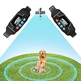 Wireless Dog Fence for 2 Dogs - Pet Containment System Electric Fence for Dogs Radius Up to 33-9999Yard for Large Area, Rechargeable Waterproof Training Collar with 3 Warning Modes for Large Dogs