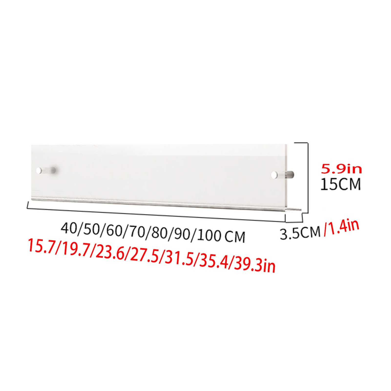 Présentoir à Magazines en Acrylique, Porte-disques de 15,7 à 39,3 Pouces, étagère Suspendue élégante pour la Maison, Le Bureau, Le Salon et la Salle d'attente – Disponible en Lots de 1, 2 ou