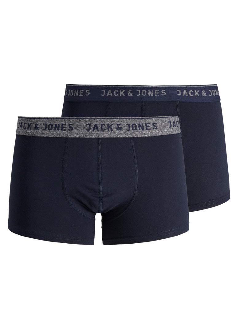 JACK & JONES Mens Jacvincent Trunks 2 Pack Noos Boxer Shorts, Blue (Navy Blazer Detail:navy Blazer), XL UK