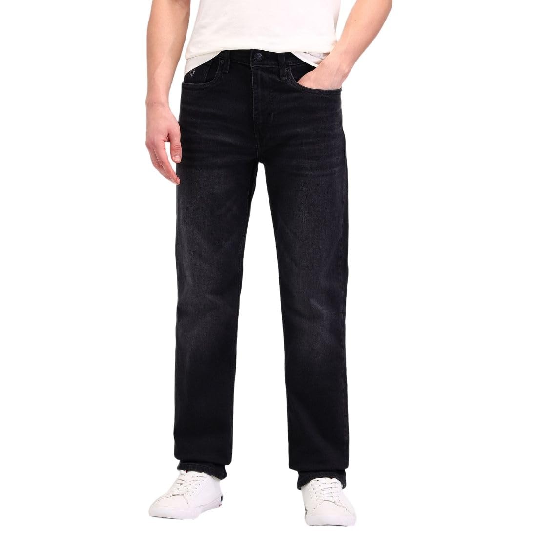 Harold Slim Straight Fit Black Jeans-image-36
