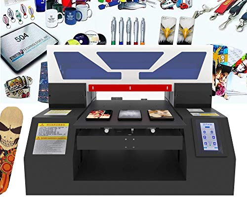 Automatischer UV-Flachbett-Drucker in A3-Größe für PVC, PET-Karte, Handyhülle, Glas, Tassen, Metall, Holz, Druck (mit Form-Flaschenhalter)