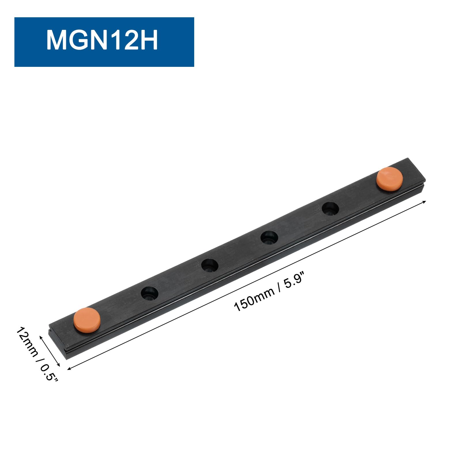 uxcell MGN12 150mm Bearing Steel Linear Guide Rail Miniature Linear Sliding Guideway Fit MGN12H Sliding Carriage Block in DIY 3D Printers and CNC Machine