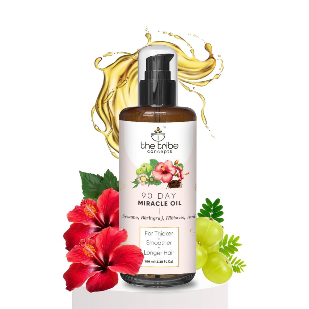 The Tribe Concepts 90 Day Miracle Hair Growth Oil - 100 ml, Anti Hairfall Oil for Breakage, Hair Fall Control Oil contains Bhringraj, Hibiscus & Amla Oil For Hair.-image-20