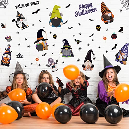 9 Sheets Halloween Gnome Wall Decals Halloween Wall Stickers Gnome Window Clings Bat Elf Faceless Dwarf Stickers For Home Walls Haunted House Halloween Party Decor #TOP3