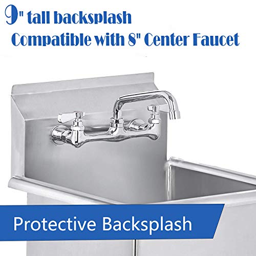 Commercial Compartment Sink - KITMA Stainless Steel Kitchen Prep & Utility Sink - NSF Certified - Bowl Size 18‘’ ×18'' ×13''
