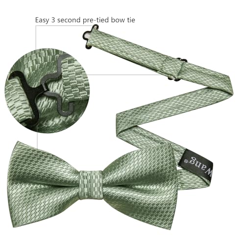 Image of YOHOWA Mens Bow Tie Set Paisley Coloful Pre-tied Bowties Adjustable with Handkerchief Cufflinks Wedding Prom Party