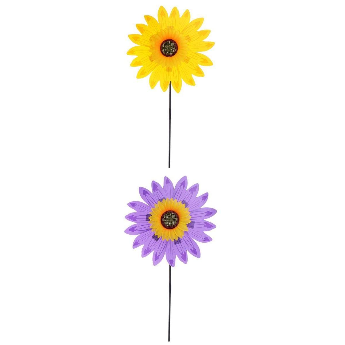 Wind Spinner Cloth DIY Sunflower Windmill, Purple and Yellow, 36.5 cm-image-44