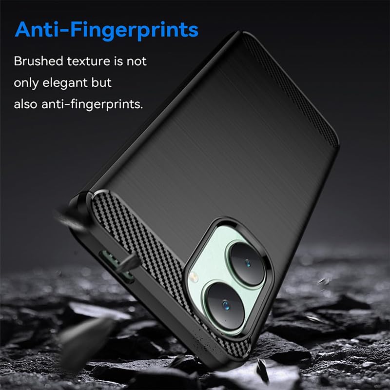 Image of Basic Case for iQOO Z9 Lite, Vivo T3 Lite 5G, Vivo Y18, Y18e, Y03, Y28s, Y37 (Carbon Fibre Black)