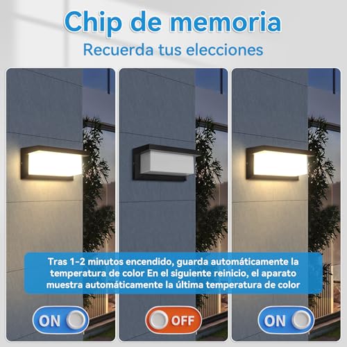 Applique murale extérieure LED 18W CHENBEN étanche IP65 lot de 2