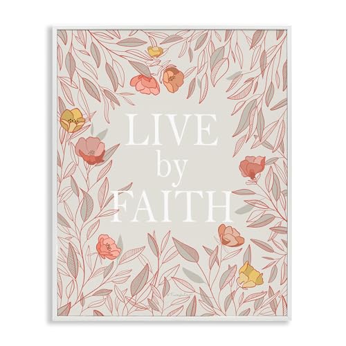 Tableau Live By Faith Rosy Florals pour une déco de salon zen Stupell