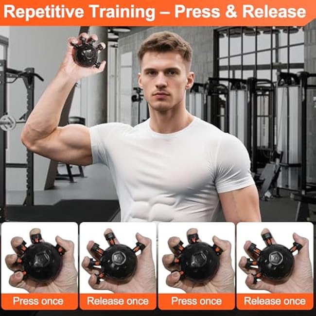 Grip Trainer - Adjustable Finger Grip for Hand and Forearm Strength Development for Musicians, Rock Climbers and Fitness Enthusiasts (Black)