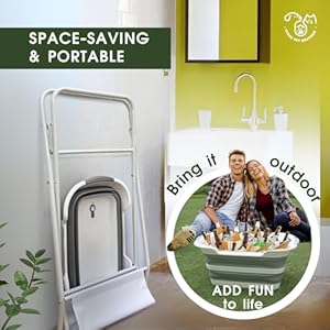 CYGNE 2-in-1 Dog Bathtub & Washing Station, Elevated Collapsible Bathtub with Drainhole, Shower Head Holder & Storage Rack, Foldable Portable Indoor/Outdoor Pet Bathing & Grooming for Small Dogs Cats CYGNE 2 in 1 Dog Bathtub Washing Station Elevated Collapsible Bathtub with Drainhole Shower Head Holder Storage Rack Foldable Portable IndoorOutdoor Pet Bathing Grooming for Small Dogs Cats