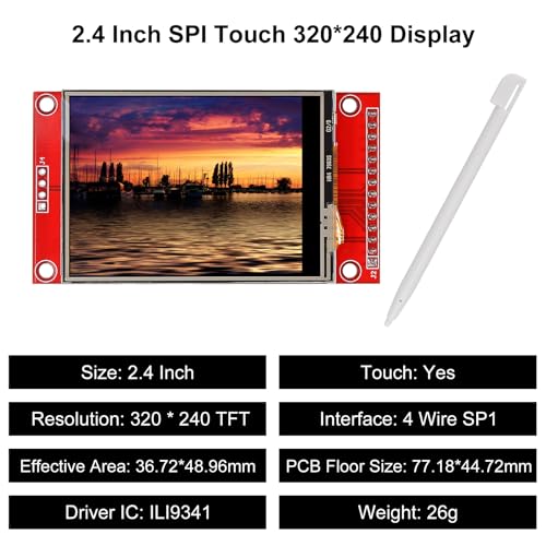 Image of 2pcs 2.4 inch SPI TFT LCD Display Touch Panel ILI9341 240x320 TFT LCD Touch Screen Shield 5V /3.3V STM32 Display Module SPI Serial with Touch Pen