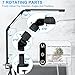 LED Desk Lamp with Clamp, Architect Desk Lamp with Dual Light and Adjustable Swing Arm, Clip-on Eye-Care 4 CCT Modes & 5 Brightness Levels Table Light Modern Computer Lighting for Home Office