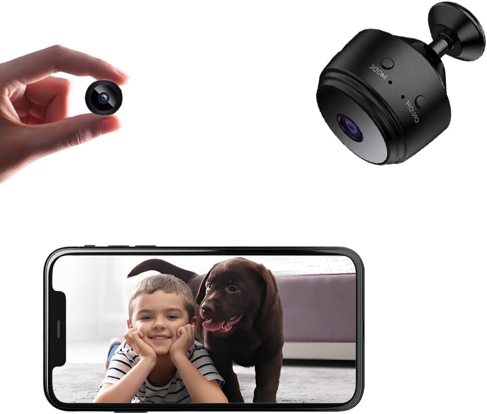 Caméra Espion WiFi 1080P -sans Fil avec Enregistrement Micro Cachée Camera Espion a Distance Discrete Enregistreur Spy Cam Invisible Detecteur MouvementCaméra de Surveillance et Alarme par App (A9)
