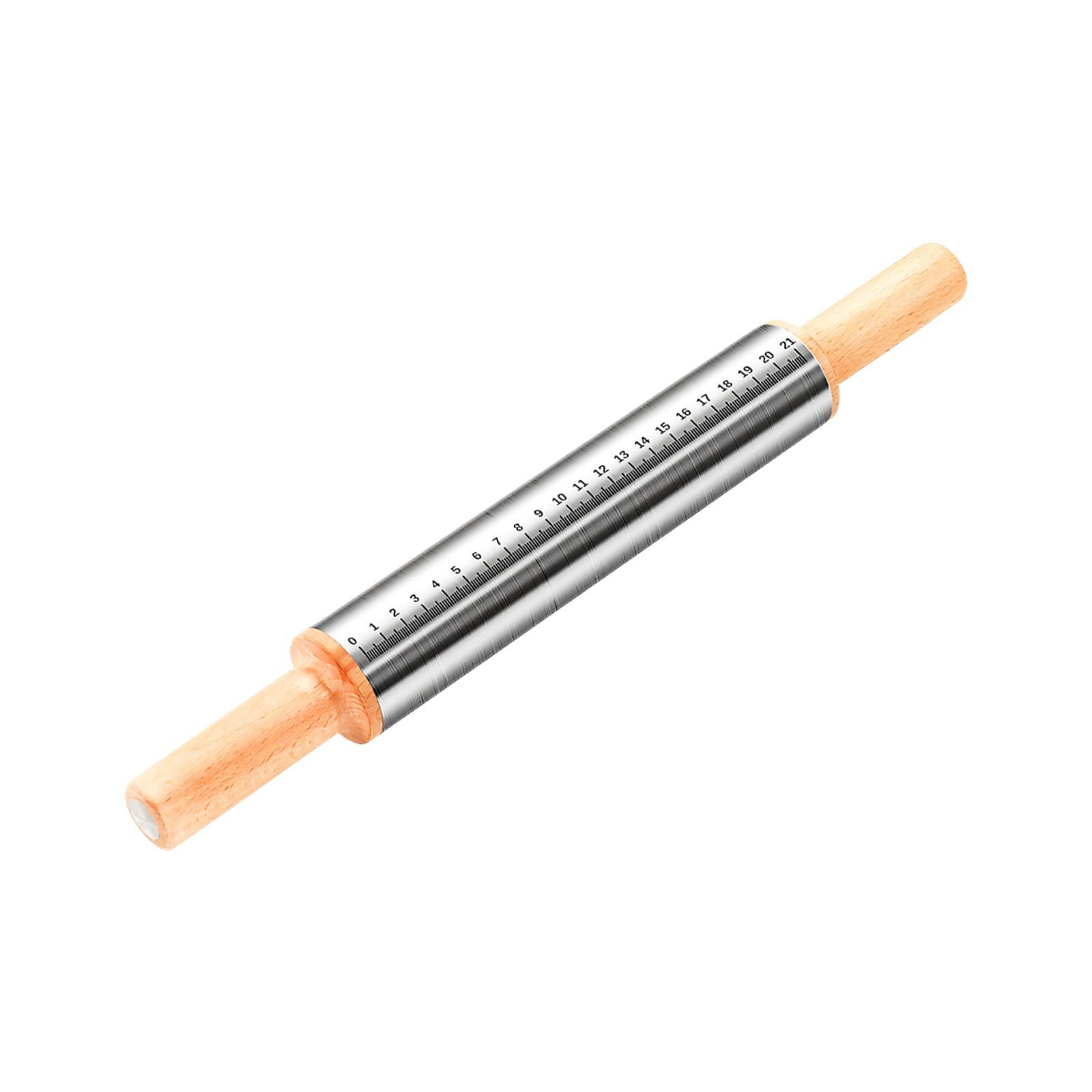 carotoe Strong 304 Stainless Steel Baking Rolling Pin with Comfortable for Comfortable Cooking Pizza Dough Roller