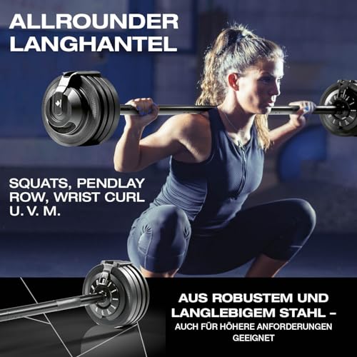 Multifunktionshantel Set von 3-24 kg | Verstellbar zu Kurz- & Langhantel und Kettlebell | Vielseitiges Training zu Hause | Ideal für Kraftaufbau und Ausdauer | Für ein effektives Workout – Bild 5