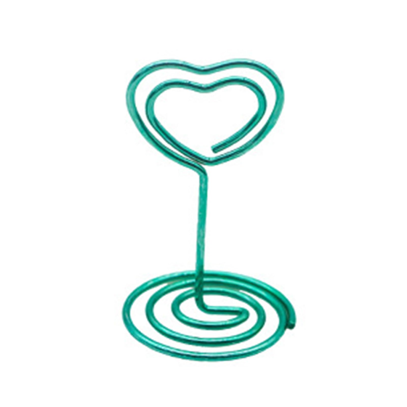 alloneslife 10Pieces 1.9Inch Wire Place Card Holder Heart Shape Table Number Holders Photo Stand Memos Notes Clip Holder for Wedding Centerpiece Picture Holders
