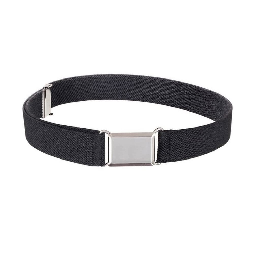 Wannge Boys Black Kids Buckle Belt Kid Adjustable Elastic Belt Stretch Belt For Children Girls