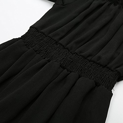 Bozony Vestido maxi longo sexy feminino ombro a ombro manga flare elegante festa à noite vestido boh