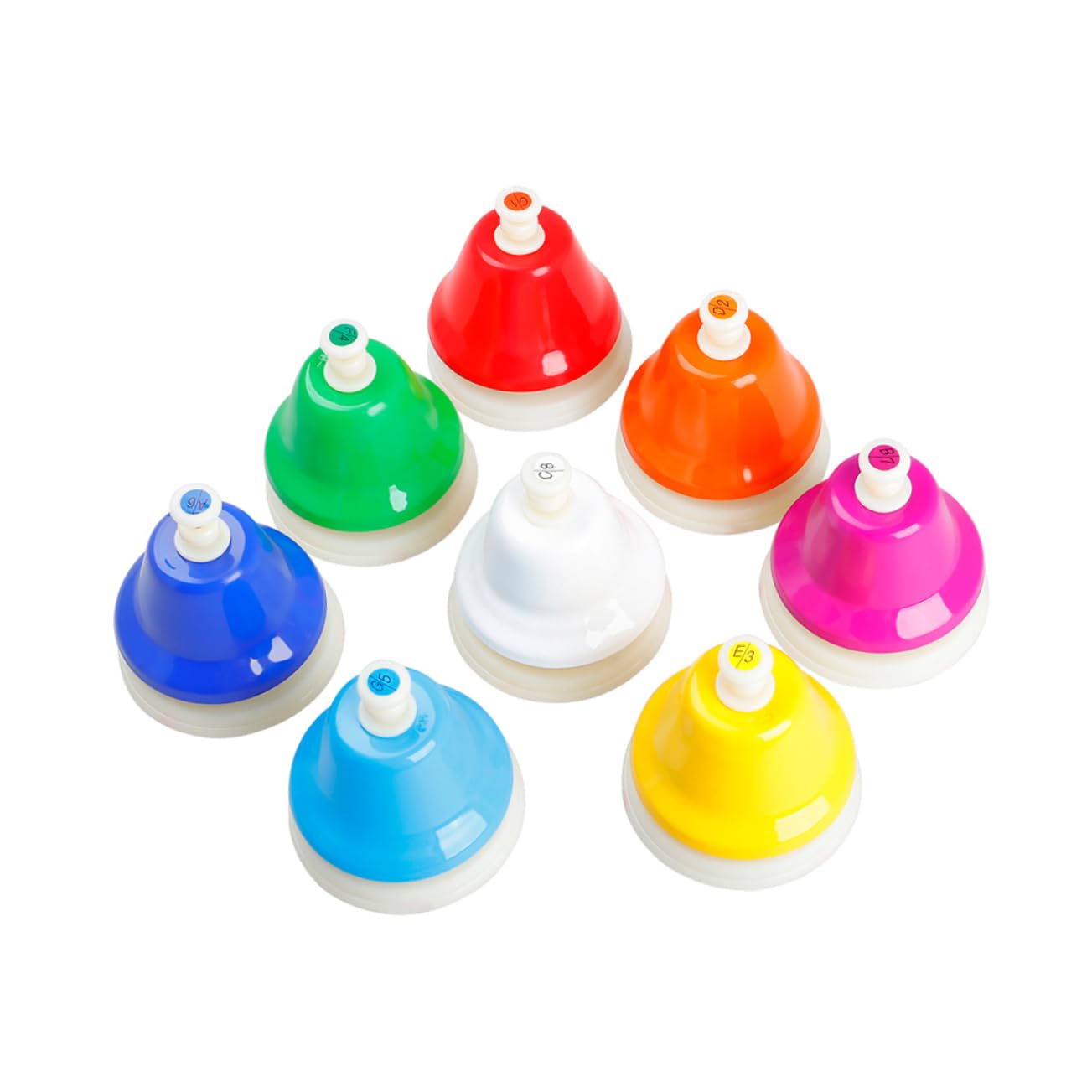Campana Rítmica de Mano de Metal de 8 Notas, Acero Inoxidable, 1 Juego | Juguete Educativo para Niños, Juguete de Instrumento Musical, Decoracion Colegio