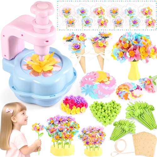 Kids Crafts Arts and Crafts for Kids 4-6 Craft Kits Frozen Toys Fabric Flower Bouquets Toys 6 Year Old Girl Birthday Gift 8 Year Old Girl Birthday Gift Christmas Gifts Halloween Crafts