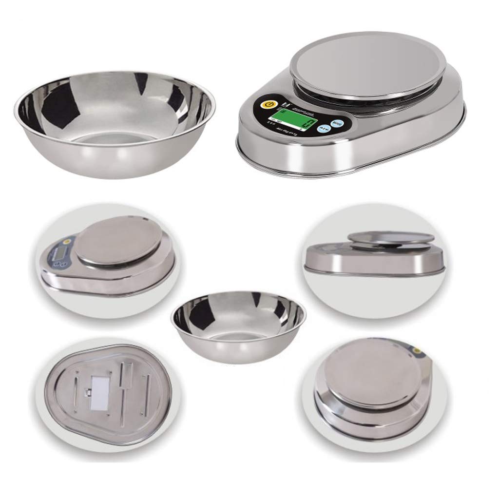 Balanza de Cocina de Acero Inoxidable de Alta precisión de 0,1 g para Alimentos y repostería, balanza electrónica doméstica con Bandeja, alimentada, un Color - 1 kg/,One Color-1KG/0.1G