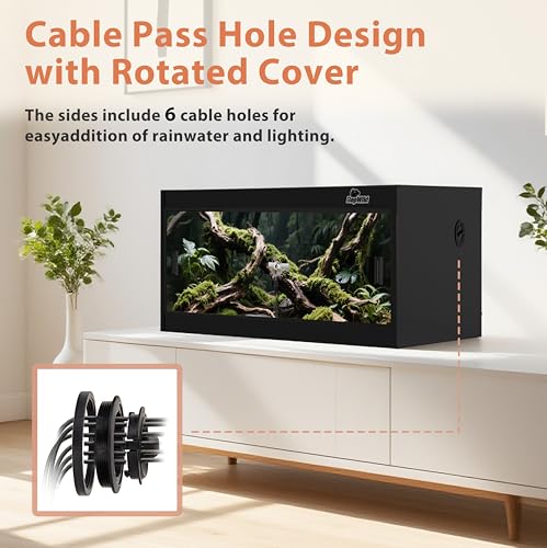 Image of 20 Gallon PVC Reptile Enclosure, RepWild 24 inchx18 inchx12 inch Terrarium /Tank with Heavy-Duty Screen Top, Glass Sliding Doors & Lock for Bearded Dragons, Ball Python, Geckos, Lizards