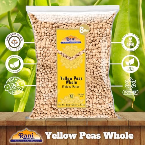 Image of Rani Yellow Peas Whole, Dried (Vatana, Matar) 128oz (8lbs) 3.63kg Bulk ~ All Natural | Vegan | Gluten Friendly | Product of USA