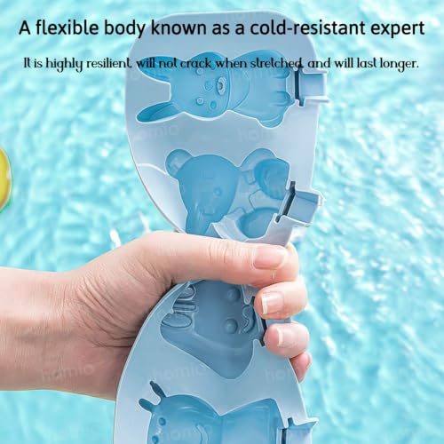 Image of 3 Fruit & 4 Cartoon Shape Cavity Non-Stick Silicone Ice Cream Mould with Lid & Plastic Sticks Reusable Frozen Candy, Kulfi Molds, BPA-Free DIY Icecream Popsicle Maker (Multicolor, Pack of 2)