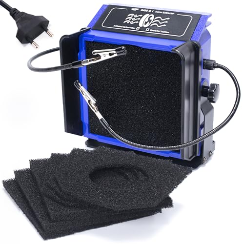 WEP 948DQ-I Extracteur de Fumée avec Double Filtration, Aides Mains, Angle d’Inclinaison Réglable, Garde-boue pour Station de Soudage, Fer à Souder avec 6...