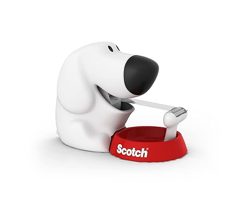 Scotch Dispensador de cinta adhesiva para perros con 1 rollo de cinta mágica Scotch - Sostiene cinta de hasta 0.748 in de ancho x 24.6 ft - Bonitos