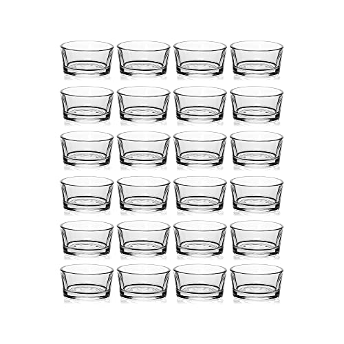 Lot de 24 photophores en Verre Transparent 4,5 x 2,5 cm avec Aspect Luxueux