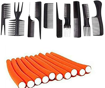 Elecsera New Combs set 10 with Hair roller set 10