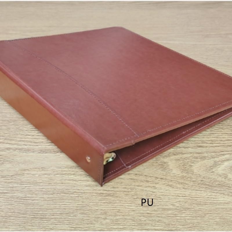 Travel Growth Commemorative Book ﻿ Office PU Leather Folder Certificate Storage Folder Loose Leaf Folder Applicable to Photos, Receipts, Star Cards, etc(D,28.2 * 30 * 5cm)