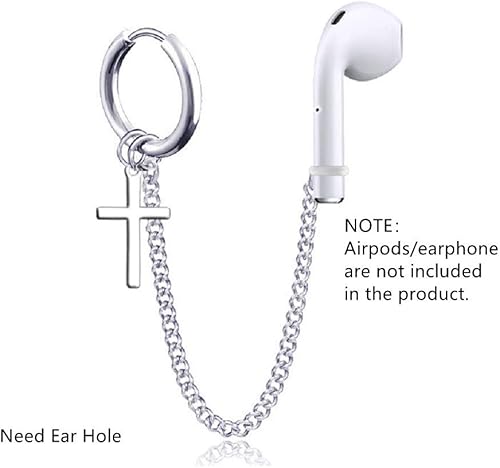 Miniatura 2 de 1 par (necesita agujero para la oreja) Correa para aretes Bluetooth Auriculares Accesorios Unisex Anti-pérdida Clip para aretes AirPods Pro