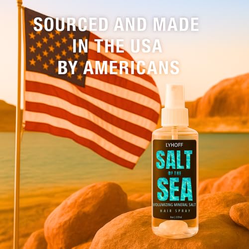 Sea Salt Spray Men, & Women | Volumizing Hairspray 8oz | Organic Hairspray with Ancient Sea Salt | Sea Salt Texture Spray for Hair | Salt Water Hair Spray, Non Sticky, Unscented (8oz, Unscented)