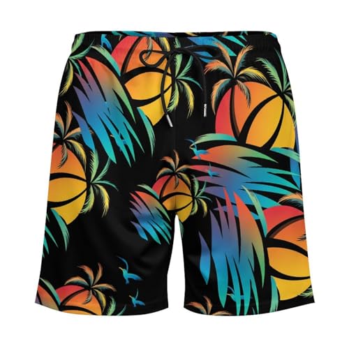 Coconut Palm Beach Tropical Mens Swim Trunks with Quick-Drying Lining Beach Shorts for Outdoor Sports3
