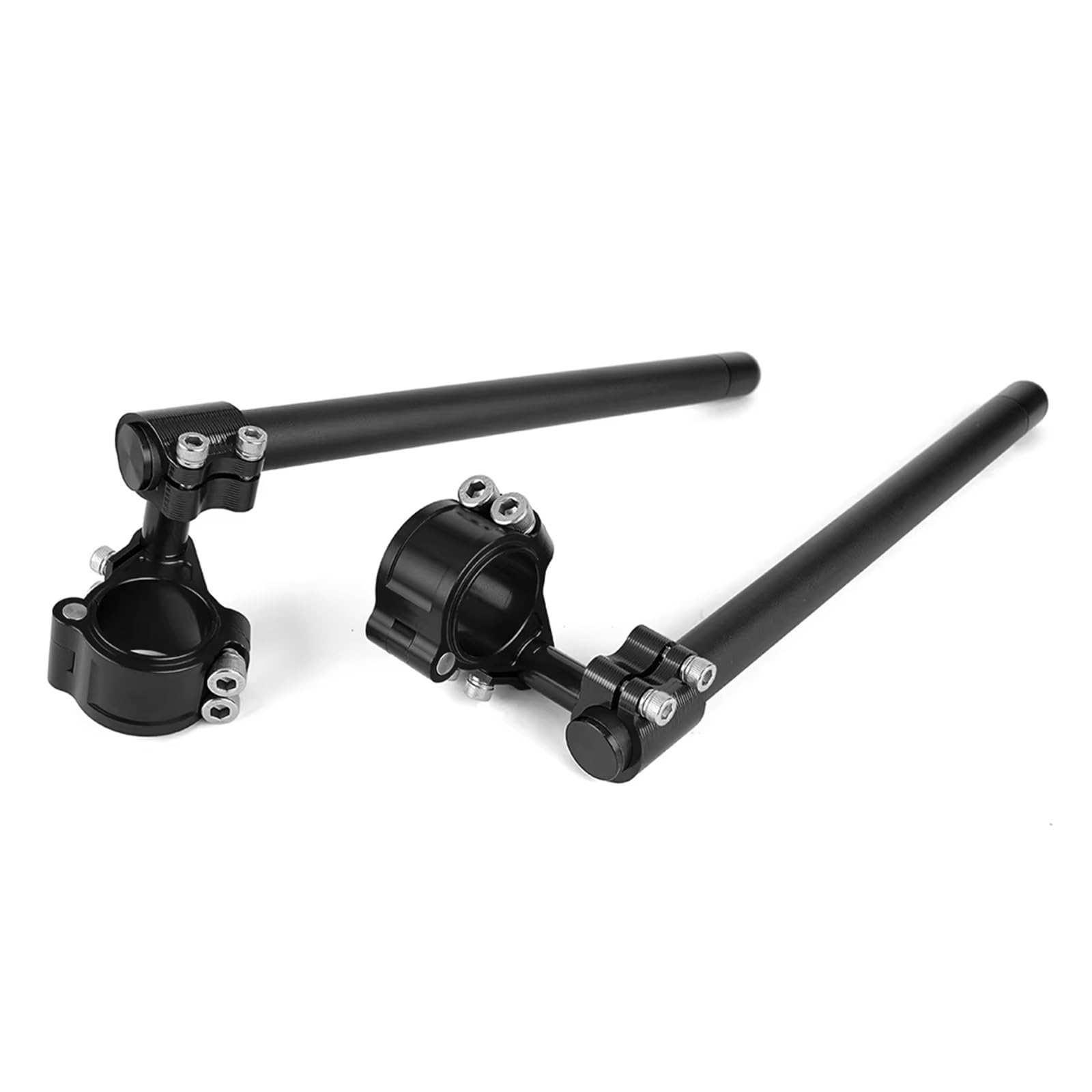 Moto Elevador de Manillar 37mm 45mm 51mm 52mm 58mm Elevador Carreras Motocicleta Clip Clip Superior Elevado En Manillar Ajustable Abrazadera Horquilla Barra Moto Manillar Elevador(Sliver 45mm)