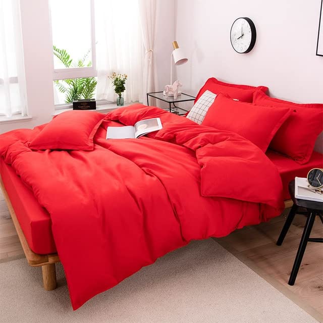 LEEYOX Funda de edredón de Color sólido, Colcha de Varios tamaños, Funda de Cama cálida de Invierno de Reina Gris Multicolor, Tela Lavable Agradable a la Piel