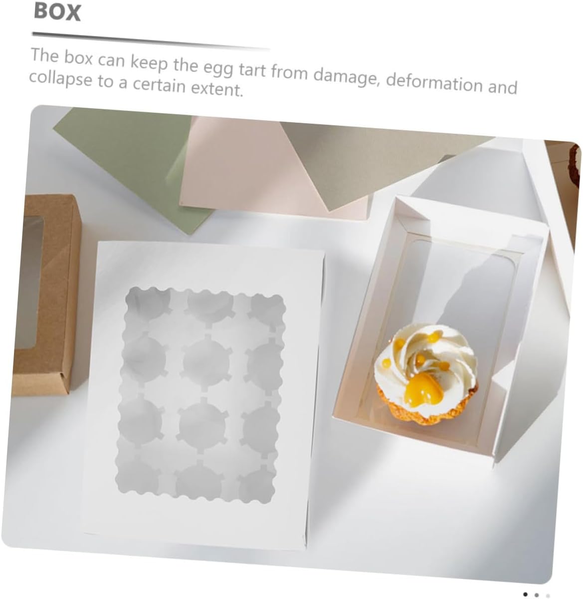 OUNONA 10pcs Window Design Muffin Cake Box Paper Cupcake Carrier Pastry Packaging Box for Bakery Party Food Storage