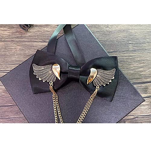 Men's Pre-Tied Bow Ties for Wedding Party Metal Golden Wings Bowtie Solid Tuxedo Bowtie Adjustable Bowties Necktie4