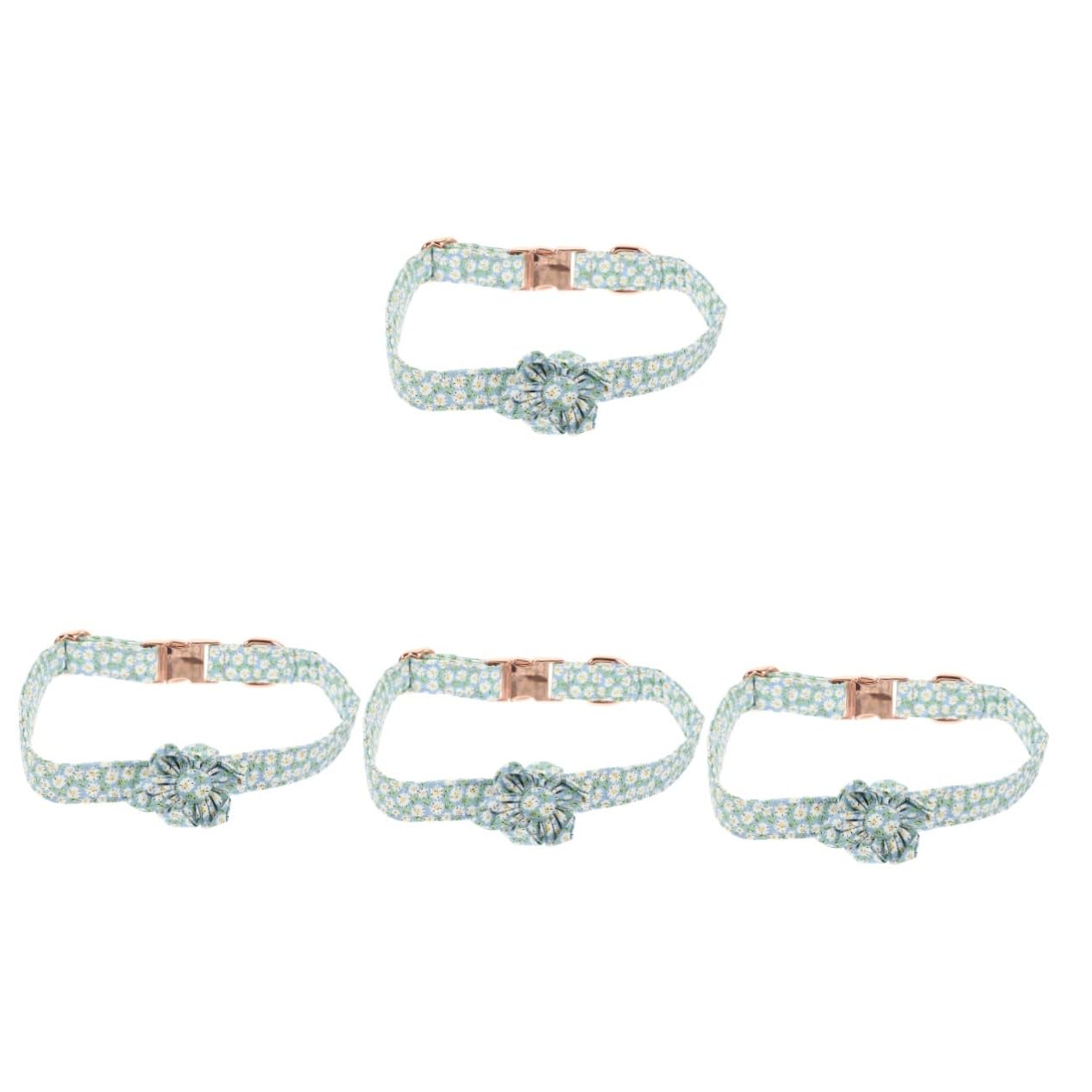 PRETYZOOM 4 Pz Collare Per Animali Domestici Ornamento Del Collo Del Cucciolo Gatto Lega L'anello Al Collo Collari Decorativi Per Cani Decorazioni Floreali Sciarpa Cotone Scritte