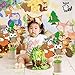 Yaaaaasss! 28PCS Woodland Baby Shower Decorations Jungle Animals Centerpiece Sticks with Number Sticker, Double-Sided Printing Animal Table Toppers Decorations Forest Baby Birthday Party