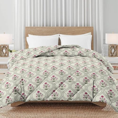 Image of Amazon Brand - Umi Reversible Single Bed Super Soft AC Comforter /Blanket /Quilt /Rajai 220 GSM Soft Microfiber Diamond Stitch (90 inch x 60 inch Inches /228cm x 152cm) - Comforter Single Bed|Cream & Beige