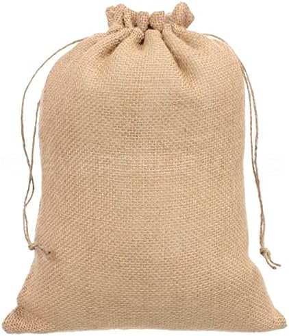 CleverDelights 10" x 14" Burlap Bags with Drawstring - 25 Pack