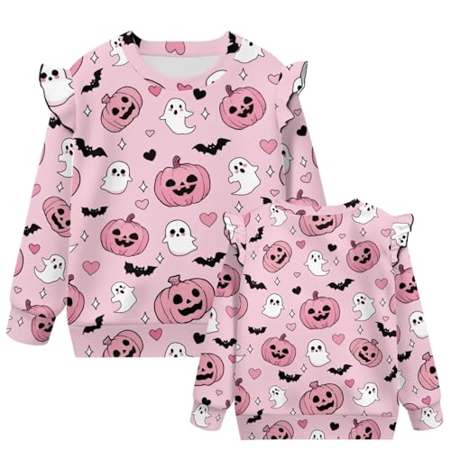 GePrint Little Girls Long Sleeve Top Breathable Polyester Spandex Fabric No Cap Crew-Neck Sweatshirt Washable for Daily Life