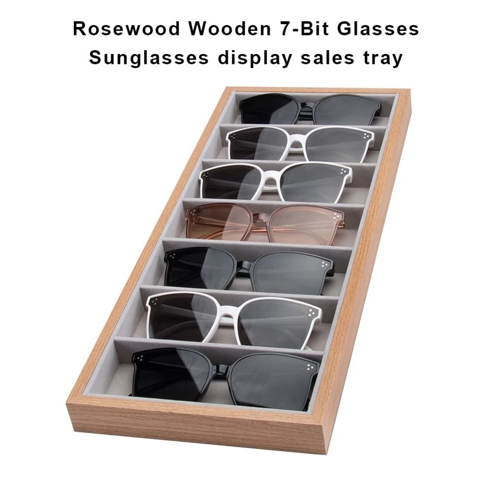 Brillenständer 7 Gitter Brillenablage Sonnenbrillen Halskette Rack Organizer Ständer Halter Aufbewahrungsbox for Verkaufstheke Sonnenbrillenhalter(Weiß)